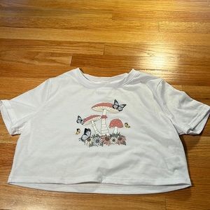 brand new cottage, core mushroom and butterfly T-shirt
